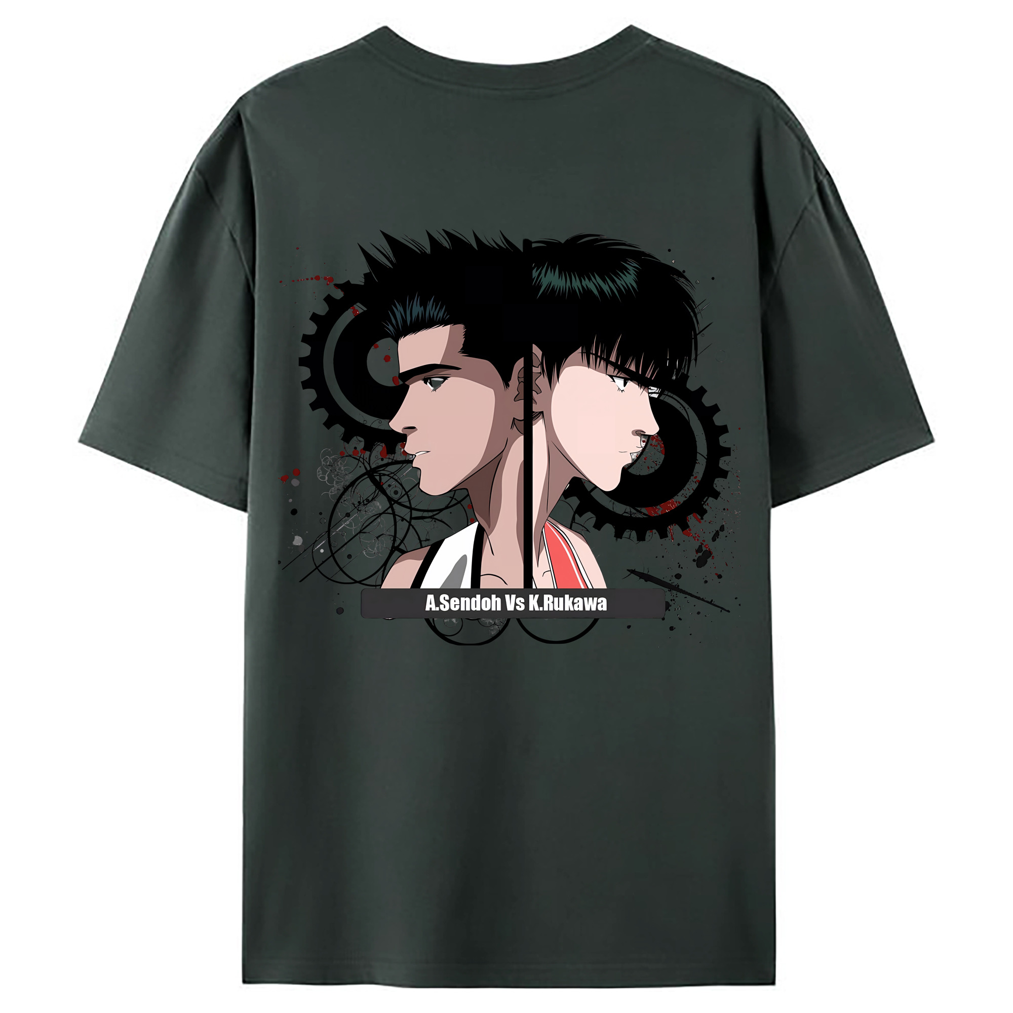 （画像用） SLAM DUNK／スラムダンク 綿100％ メンズ半袖Tシャツ（バックプリント） 通気性